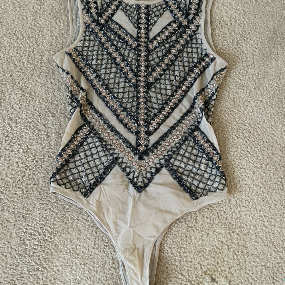 ASOS NIGHT Sleeveless Stone Embellished Bodysuit